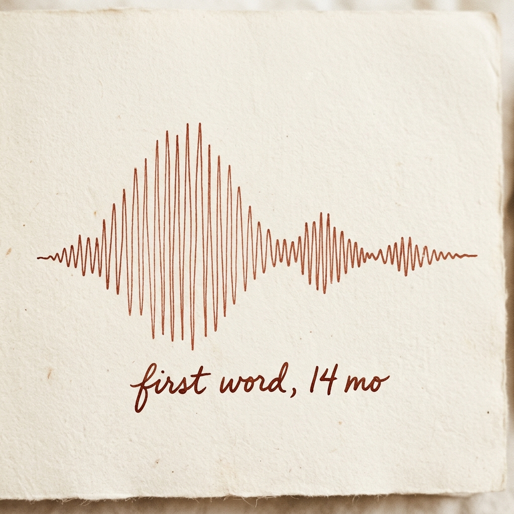 Voice waveform of a child's first word